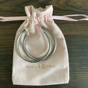 Sheila Fajl Gunmetal Hoops